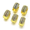 Argolla Huggie 02.210.0039.1.15 Oro Laminado, con Multicolor Zirconia Cubica, Pulido, Tono Dorado