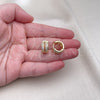 Argolla Huggie 02.210.0039.2.15 Oro Laminado, con Granate and Blanca Zirconia Cubica, Pulido, Tono Dorado