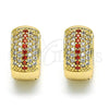 Argolla Huggie 02.210.0039.2.15 Oro Laminado, con Granate and Blanca Zirconia Cubica, Pulido, Tono Dorado