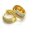 Argolla Huggie 02.210.0039.2.15 Oro Laminado, con Granate and Blanca Zirconia Cubica, Pulido, Tono Dorado