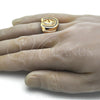 Anillo de Hombre 01.316.0001.11 Oro Laminado, Diseño de Caballo, con Blanca Zirconia Cubica, Pulido, Tono Dorado (Size 11)