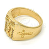 Anillo de Hombre 01.283.0001.11 Oro Laminado, Diseño de Crucifijo, con Blanca Zirconia Cubica, Pulido, Tono Dorado (Size 11)