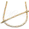 Collar y Pulsera 06.102.0008 Oro Laminado, Diamantado, Tres Tonos