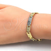 Pulsera Solida 03.102.0045.08 Oro Laminado, Pulido, Tres Tonos (07 MM Thickness, 8 Inches Length)