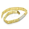 Pulsera Solida 03.102.0045.08 Oro Laminado, Pulido, Tres Tonos (07 MM Thickness, 8 Inches Length)