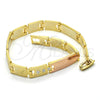 Pulsera Solida 03.102.0045.08 Oro Laminado, Pulido, Tres Tonos (07 MM Thickness, 8 Inches Length)