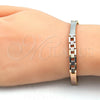 Pulsera Solida 03.102.0046.08 Oro Laminado, Pulido, Tres Tonos (06 MM Thickness, 8 Inches Length)