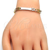 Pulsera Solida 03.102.0046.08 Oro Laminado, Pulido, Tres Tonos (06 MM Thickness, 8 Inches Length)