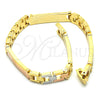 Pulsera Solida 03.102.0046.08 Oro Laminado, Pulido, Tres Tonos (06 MM Thickness, 8 Inches Length)