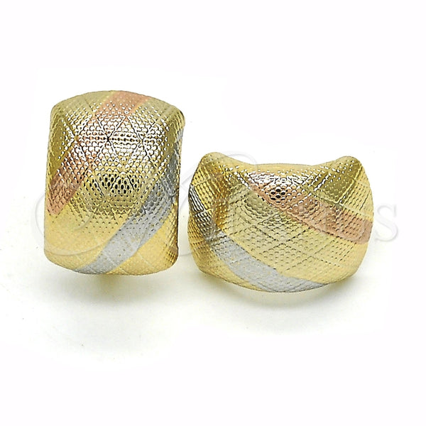 Argolla Huggie 02.163.0058.15 Oro Laminado, Pulido, Tres Tonos