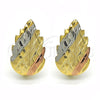 Argolla Huggie 02.163.0060.15 Oro Laminado, Diseño de Oja, Pulido, Tres Tonos