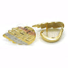 Argolla Huggie 02.163.0060.15 Oro Laminado, Diseño de Oja, Pulido, Tres Tonos