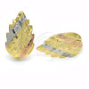 Argolla Huggie 02.163.0060.15 Oro Laminado, Diseño de Oja, Pulido, Tres Tonos