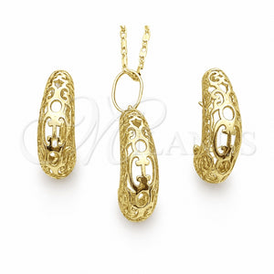Juego de Arete y Dije de Adulto 10.163.0006 Oro Laminado, Pulido, Tono Dorado
