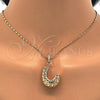 Juego de Arete y Dije de Adulto 10.163.0007 Oro Laminado, Diseño de Llave Griega, Pulido, Tono Dorado