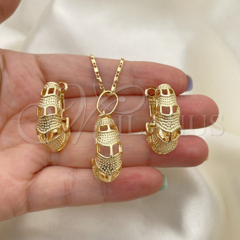 Juego de Arete y Dije de Adulto 10.163.0008 Oro Laminado, Pulido, Tono Dorado