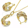 Juego de Arete y Dije de Adulto 10.163.0008.1 Oro Laminado, Pulido, Tres Tonos