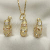Juego de Arete y Dije de Adulto 10.163.0008.1 Oro Laminado, Pulido, Tres Tonos