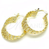 Argolla Pequeña 02.261.0065.25 Oro Laminado, Diseño de Torcido, Pulido, Tono Dorado