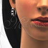 Argolla Huggie 02.217.0062.4.15 Rodio Laminado, con Zirconia Cubica Zafiro Azul y Blanca, Pulido, Rodinado