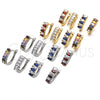 Argolla Huggie 02.217.0062.4.15 Rodio Laminado, con Zirconia Cubica Zafiro Azul y Blanca, Pulido, Rodinado