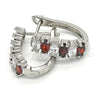 Argolla Huggie 02.217.0062.6.15 Rodio Laminado, con Granate and Blanca Zirconia Cubica, Pulido, Rodinado