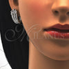 Juego de Arete y Dije de Adulto 10.217.0006 Rodio Laminado, con Zirconia Cubica Blanca, Pulido, Rodinado