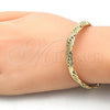 Pulsera Básica 03.145.0005.08 Oro Laminado, Pulido, Tono Dorado (05 MM Thickness, 8 Inches Length)