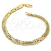Pulsera Básica 03.145.0005.08 Oro Laminado, Pulido, Tono Dorado (05 MM Thickness, 8 Inches Length)
