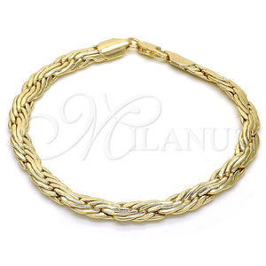 Pulsera Básica 03.145.0005.08 Oro Laminado, Pulido, Tono Dorado (05 MM Thickness, 8 Inches Length)