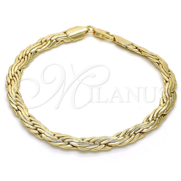 Pulsera Básica 03.145.0005.08 Oro Laminado, Pulido, Tono Dorado (05 MM Thickness, 8 Inches Length)