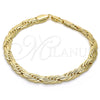 Pulsera Básica 03.145.0005.08 Oro Laminado, Pulido, Tono Dorado (05 MM Thickness, 8 Inches Length)