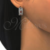 Argolla Huggie 02.217.0044.2.20 Rodio Laminado, con Zirconia Cubica Granate y Blanca, Pulido, Rodinado