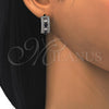 Argolla Huggie 02.217.0044.4.20 Rodio Laminado, con Zirconia Cubica Zafiro Azul y Blanca, Pulido, Rodinado