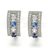 Argolla Huggie 02.217.0044.4.20 Rodio Laminado, con Zirconia Cubica Zafiro Azul y Blanca, Pulido, Rodinado