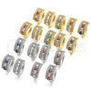 Argolla Huggie 02.217.0044.4.20 Rodio Laminado, con Zirconia Cubica Zafiro Azul y Blanca, Pulido, Rodinado