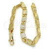 Pulsera Básica 03.145.0007.08 Oro Laminado, Pulido, Tono Dorado (05 MM Thickness, 1 Inches Length)