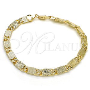Pulsera Básica 03.145.0007.08 Oro Laminado, Pulido, Tono Dorado (05 MM Thickness, 1 Inches Length)