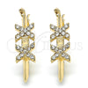 Argolla Pequeña 02.100.0088.15 Oro Laminado, con Blanca Cristal, Pulido, Tono Dorado