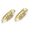 Argolla Pequeña 02.100.0088.15 Oro Laminado, con Blanca Cristal, Pulido, Tono Dorado