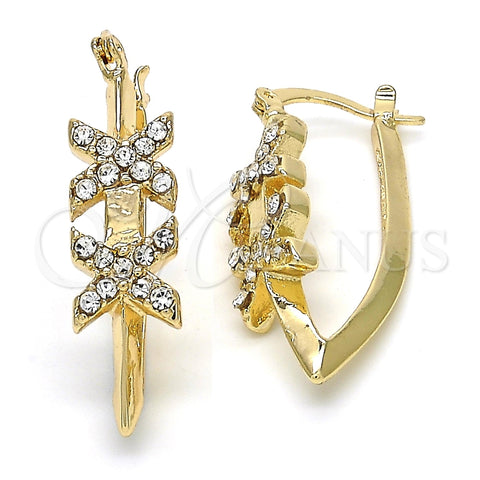 Argolla Pequeña 02.100.0088.15 Oro Laminado, con Blanca Cristal, Pulido, Tono Dorado