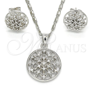 Juego de Arete y Dije de Adulto 10.156.0160.1 Rodio Laminado, con Zirconia Cubica Blanca, Pulido, Rodinado