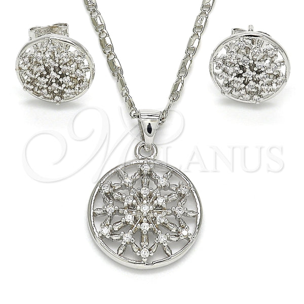 Juego de Arete y Dije de Adulto 10.156.0160.1 Rodio Laminado, con Zirconia Cubica Blanca, Pulido, Rodinado