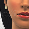 Juego de Arete y Dije de Adulto 10.156.0171 Oro Laminado, con Blanca Zirconia Cubica, Pulido, Tono Dorado