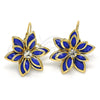 Arete Gancho Frances 02.64.0638.1 Oro Laminado, Diseño de Flor, con Zafiro Azul and Blanca Cristal, Pulido, Tono Dorado