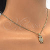Collares con Dije 04.156.0139.20 Oro Laminado, Diseño de Búho, con Rubi and Blanca Zirconia Cubica, Pulido, Tono Dorado (02 MM Thickness, 20 Inches Length)