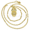 Collares con Dije 04.156.0141.20 Oro Laminado, Diseño de Búho, con Zirconia Cubica Granate y Micro Pave Blanca, Pulido, Tono Dorado (Grosor 02 MM, 20 Pulgadas de Largo)