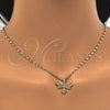 Collares con Dije 04.156.0144.18 Oro Laminado, Diseño de Abeja, con Blanca Micro Pave, Pulido, Tono Dorado (0.50 Gauge, 02 MM Thickness, 18 Inches Length)