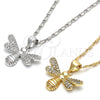 Collares con Dije 04.156.0144.18 Oro Laminado, Diseño de Abeja, con Blanca Micro Pave, Pulido, Tono Dorado (0.50 Gauge, 02 MM Thickness, 18 Inches Length)