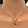 Collares con Dije 04.156.0147.20 Oro Laminado, Diseño de Luna, con Blanca Zirconia Cubica, Pulido, Tono Dorado (02 MM Thickness, 20 Inches Length)